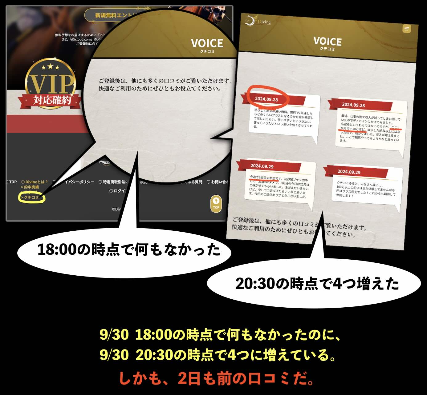 ディバインの口コミが増えた